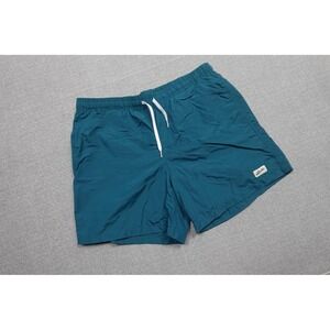 Bather Swim Shorts Mens Large Blue Elastic Waist Mesh Lined Drawstring Quick Dry